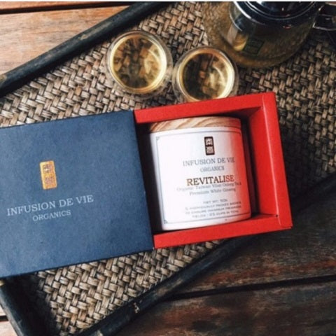 Revitalize Organic Tea - Yilan Taiwanese Oolong Tea & Premium White Ginseng 有機茶 - 台灣宜蘭烏龍茶及特級白參 50g box