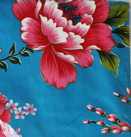 復古客家圍裙 - 台灣手工製作台灣手工製作古味客家花佈圍裙 (天藍色)