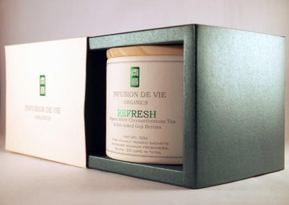 Organic Fresh Tea - White Chrysanthemum &amp; Goji Berries 有機茶 - 白菊花及枸杞 50g box